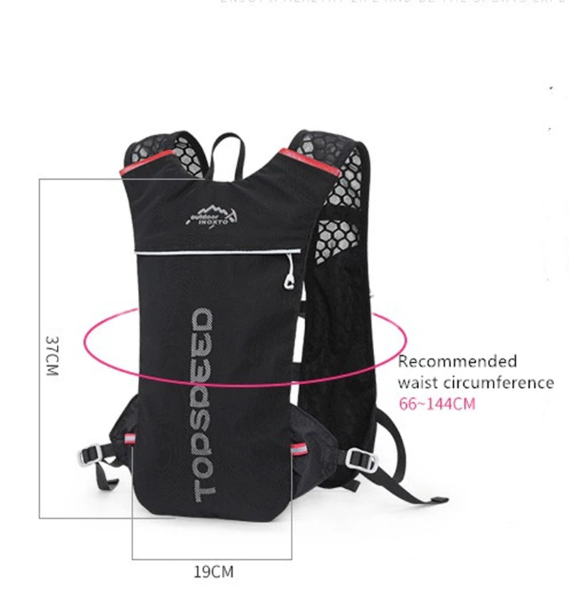 Trail Running 2-5L Ultralight Backpack, Hydration Jogging Vest With Water Bottles 500ML