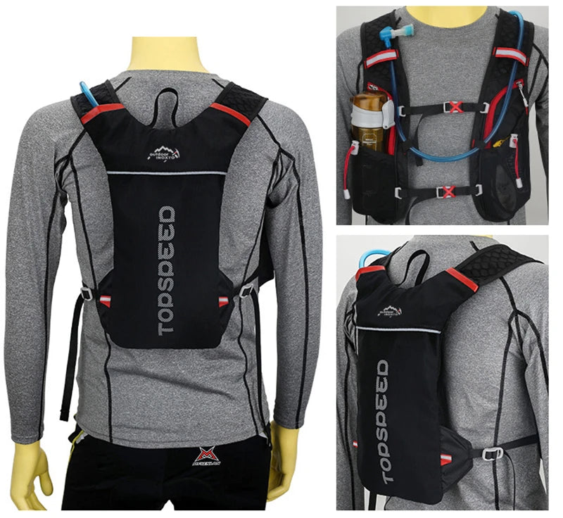 Trail Running 2-5L Ultralight Backpack, Hydration Jogging Vest With Water Bottles 500ML
