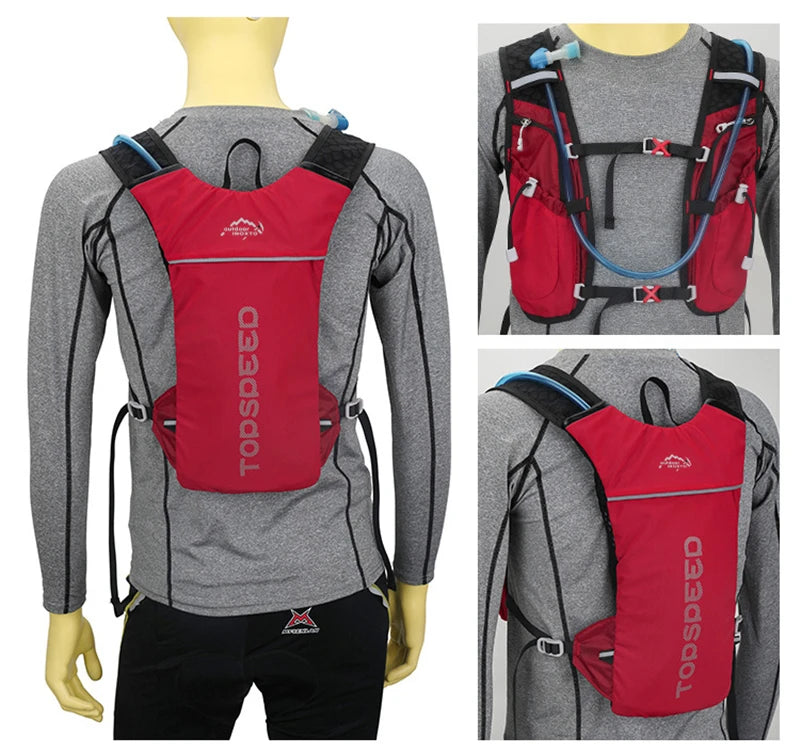 Trail Running 2-5L Ultralight Backpack, Hydration Jogging Vest With Water Bottles 500ML