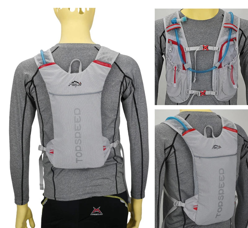 Trail Running 2-5L Ultralight Backpack, Hydration Jogging Vest With Water Bottles 500ML