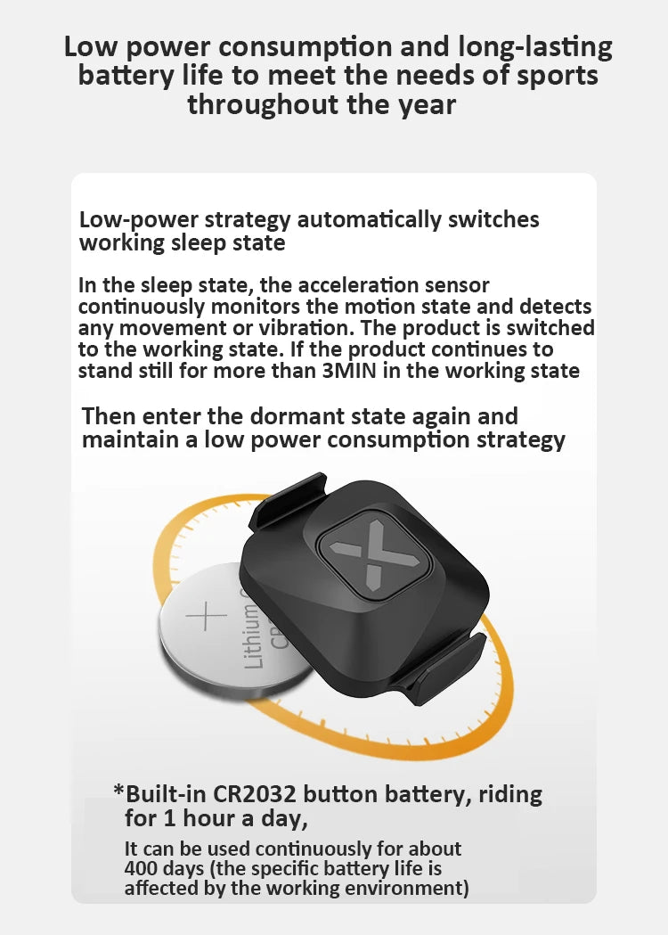 XOSS Vortex Speed + Cadence Sensor + Heart Rate Monitor With Bike Computer Mount For GARMIN