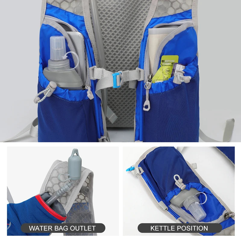 Trail Running 2-5L Ultralight Backpack, Hydration Jogging Vest With Water Bottles 500ML