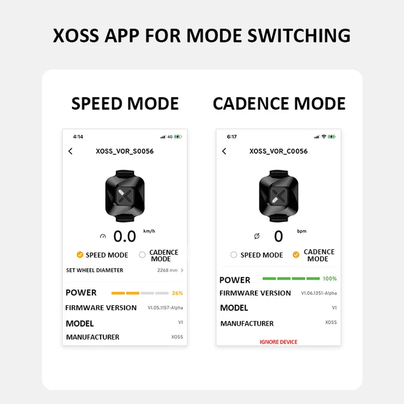 XOSS Vortex Speed + Cadence Sensor + Heart Rate Monitor With Bike Computer Mount For GARMIN