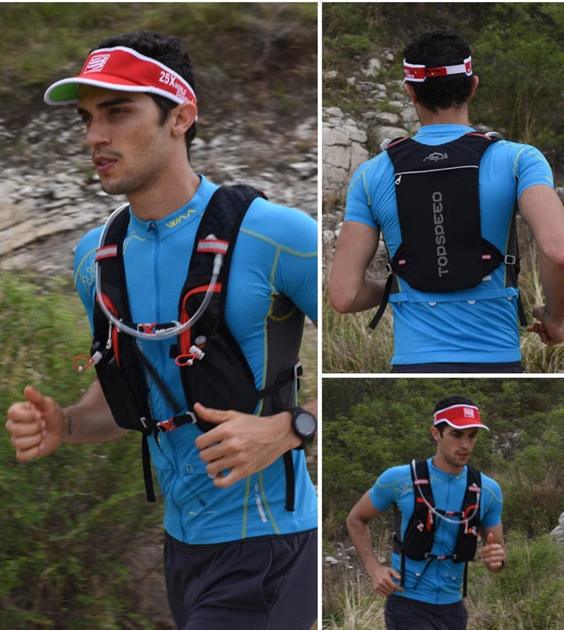 Trail Running 2-5L Ultralight Backpack, Hydration Jogging Vest With Water Bottles 500ML
