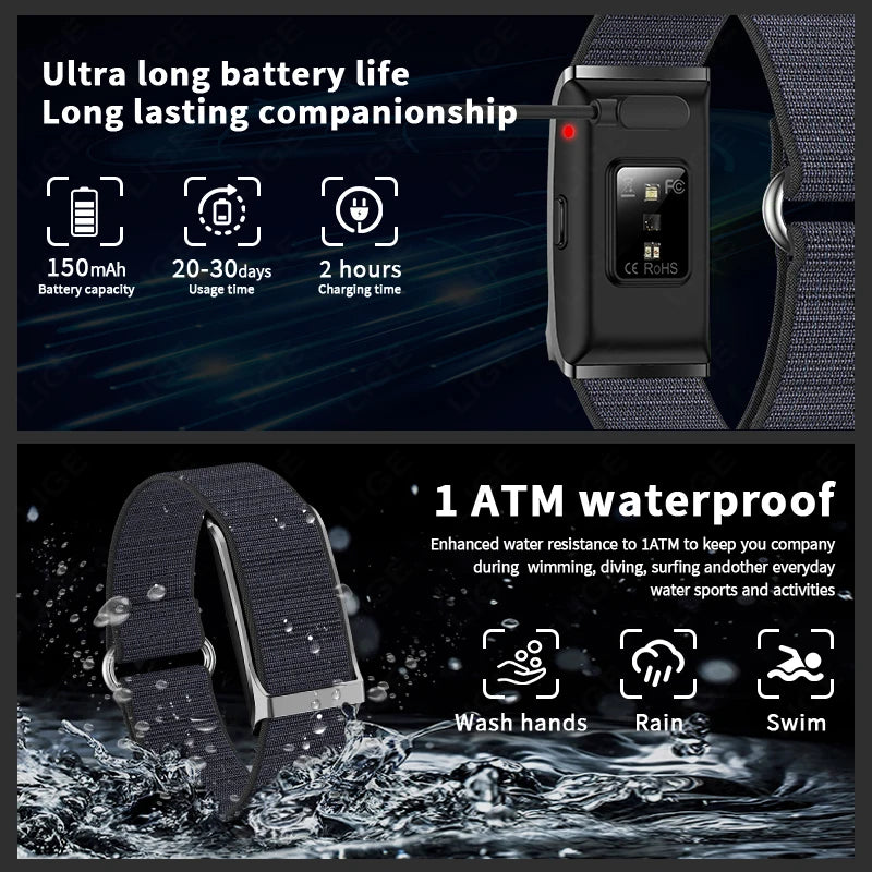 LIGE No Screen Smart watch & Heart Rate Monitor