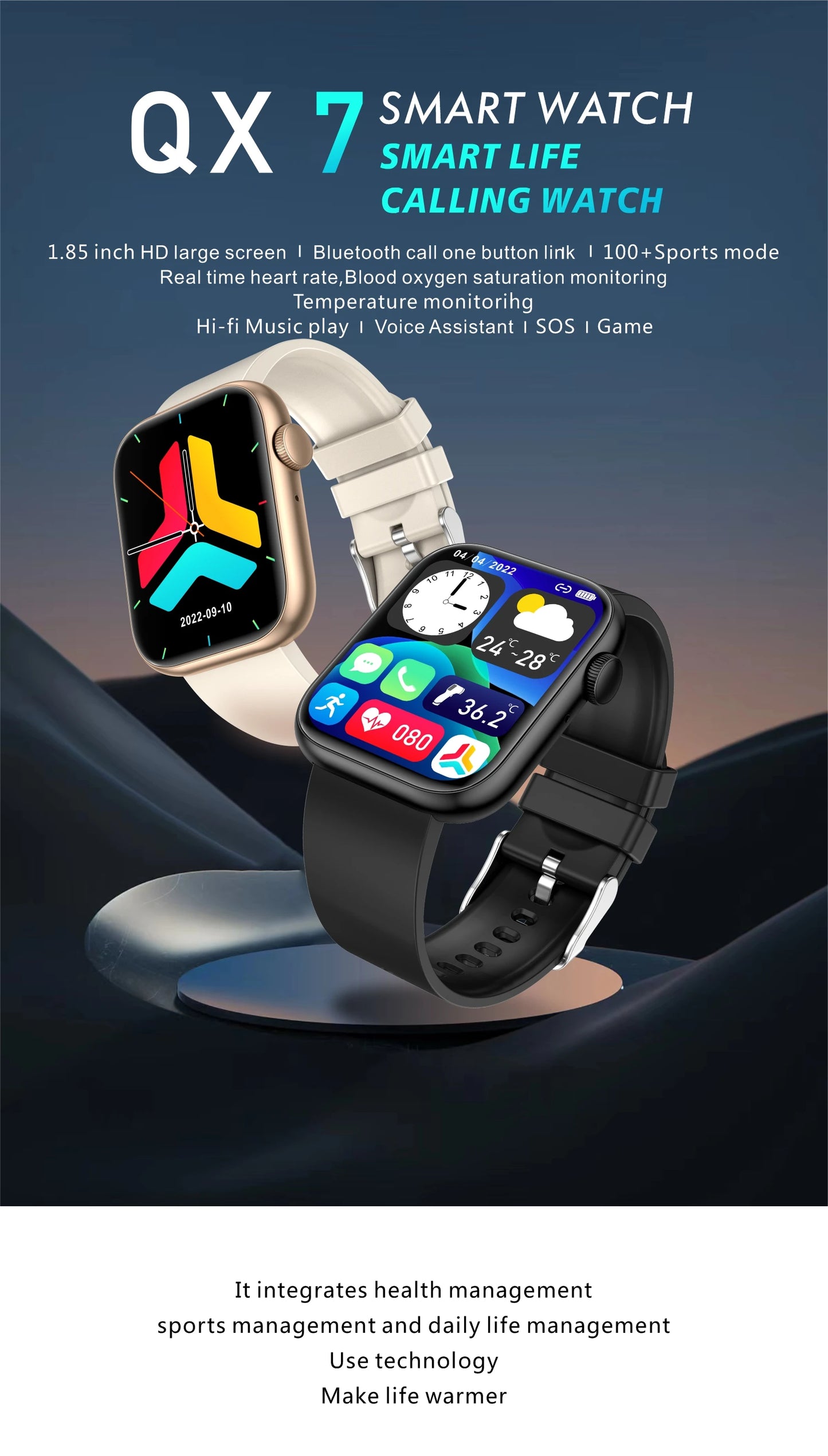 Bluetooth Fitness and Activity Tracker Smartwatch