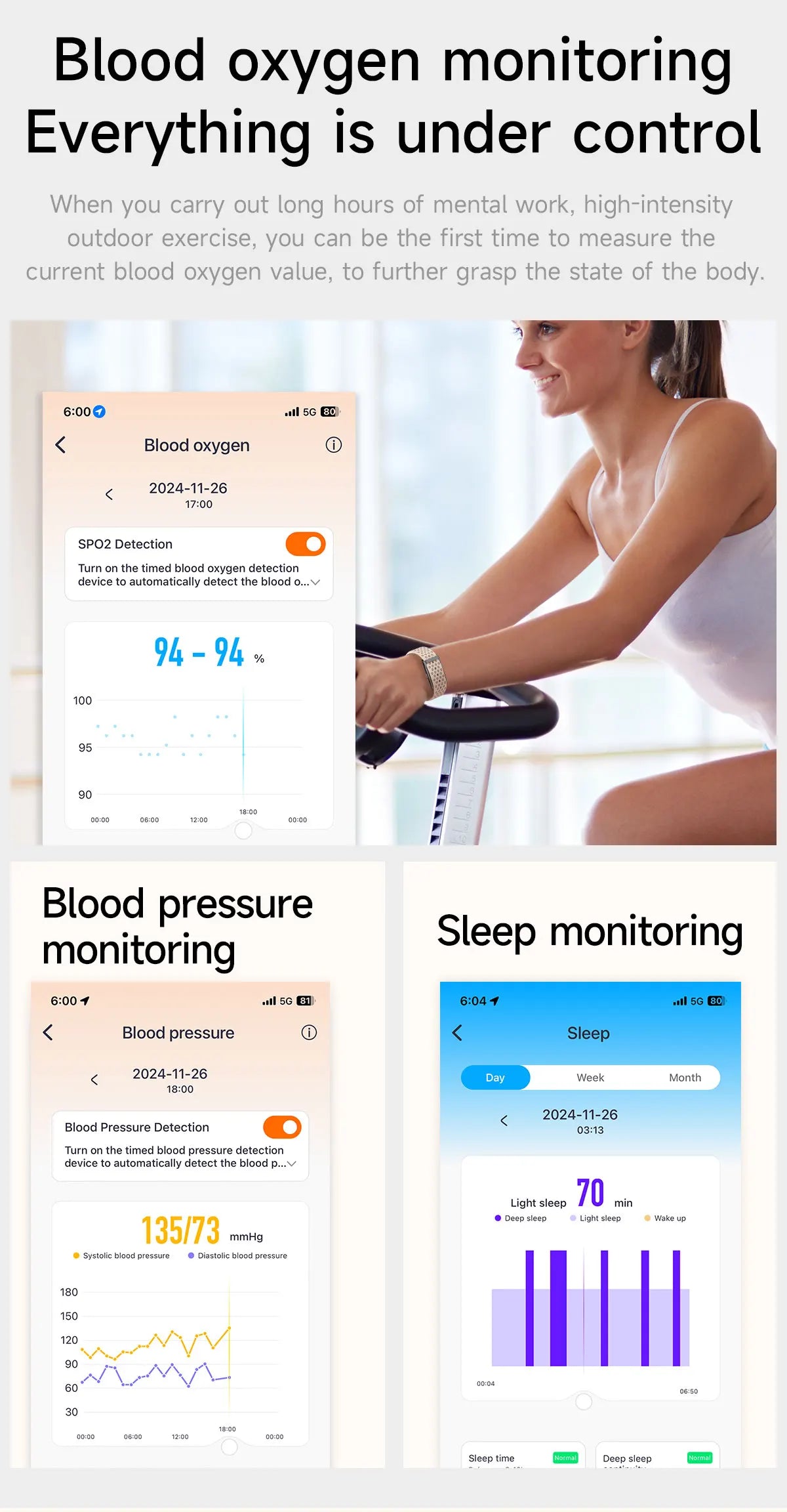 LIGE No Screen Smart watch & Heart Rate Monitor