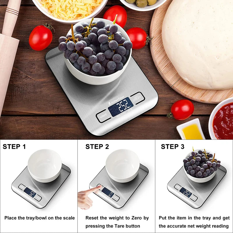 Stainless Steel Digital Kitchen Scale 5kg Capacity
