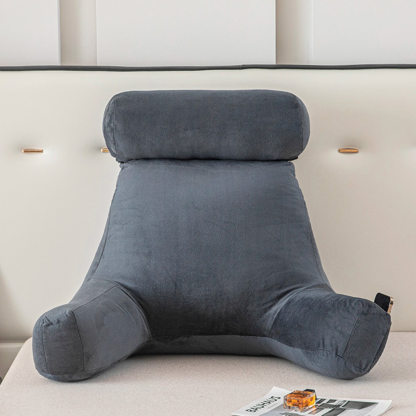 Reading Pillow, Back Support Pillow for Sitting in Bed With Arms, Back Bed Rest Pillow