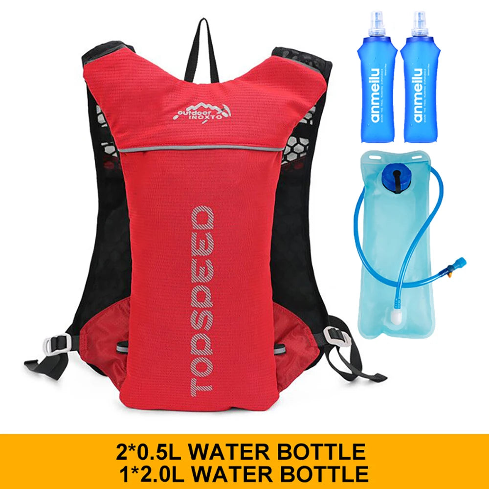 Trail Running 2-5L Ultralight Backpack, Hydration Jogging Vest With Water Bottles 500ML