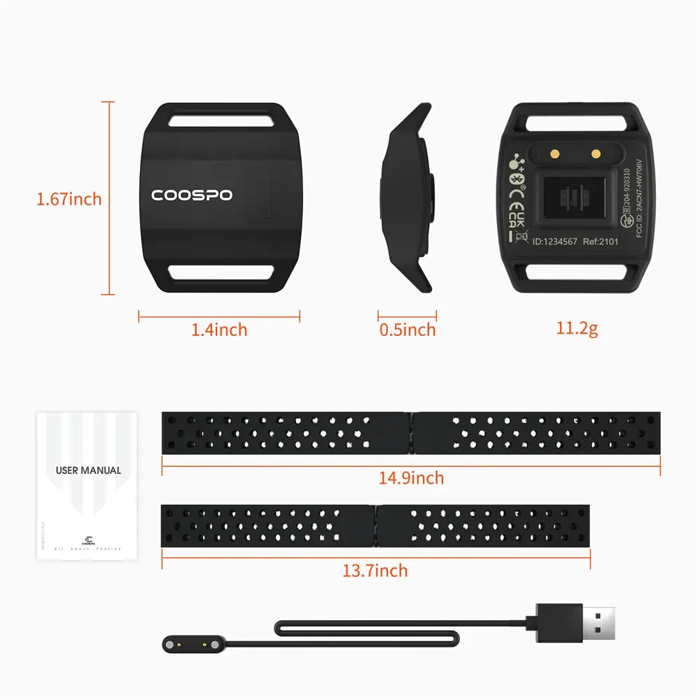 Coospo HW706 Armband Heart Rate Monitor (Compatible With Strava, Garmin, Wahoo)
