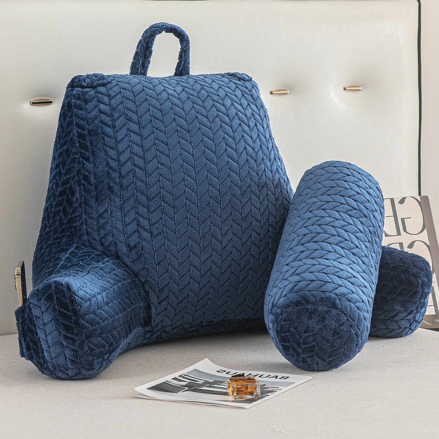 Reading Pillow, Back Support Pillow for Sitting in Bed With Arms, Back Bed Rest Pillow