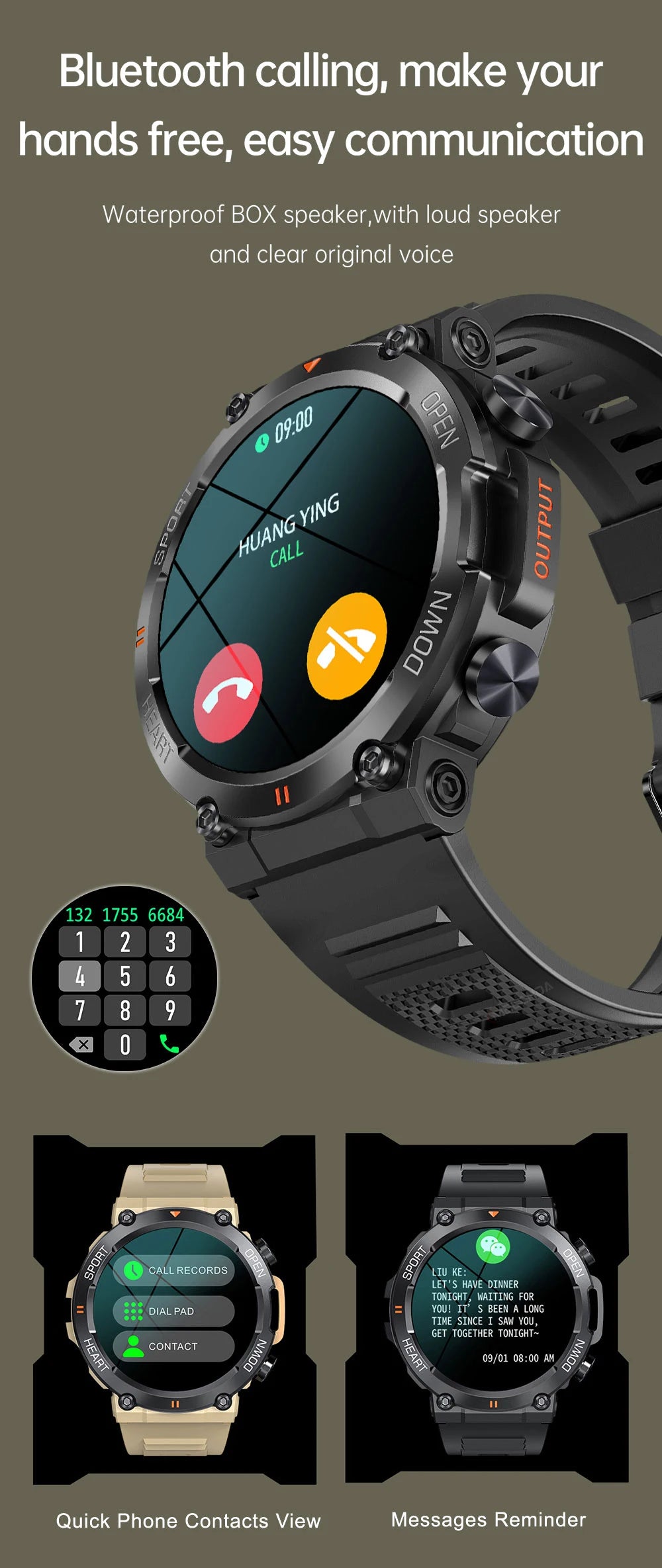 Bluetooth Fitness and Activity Tracker Smartwatch