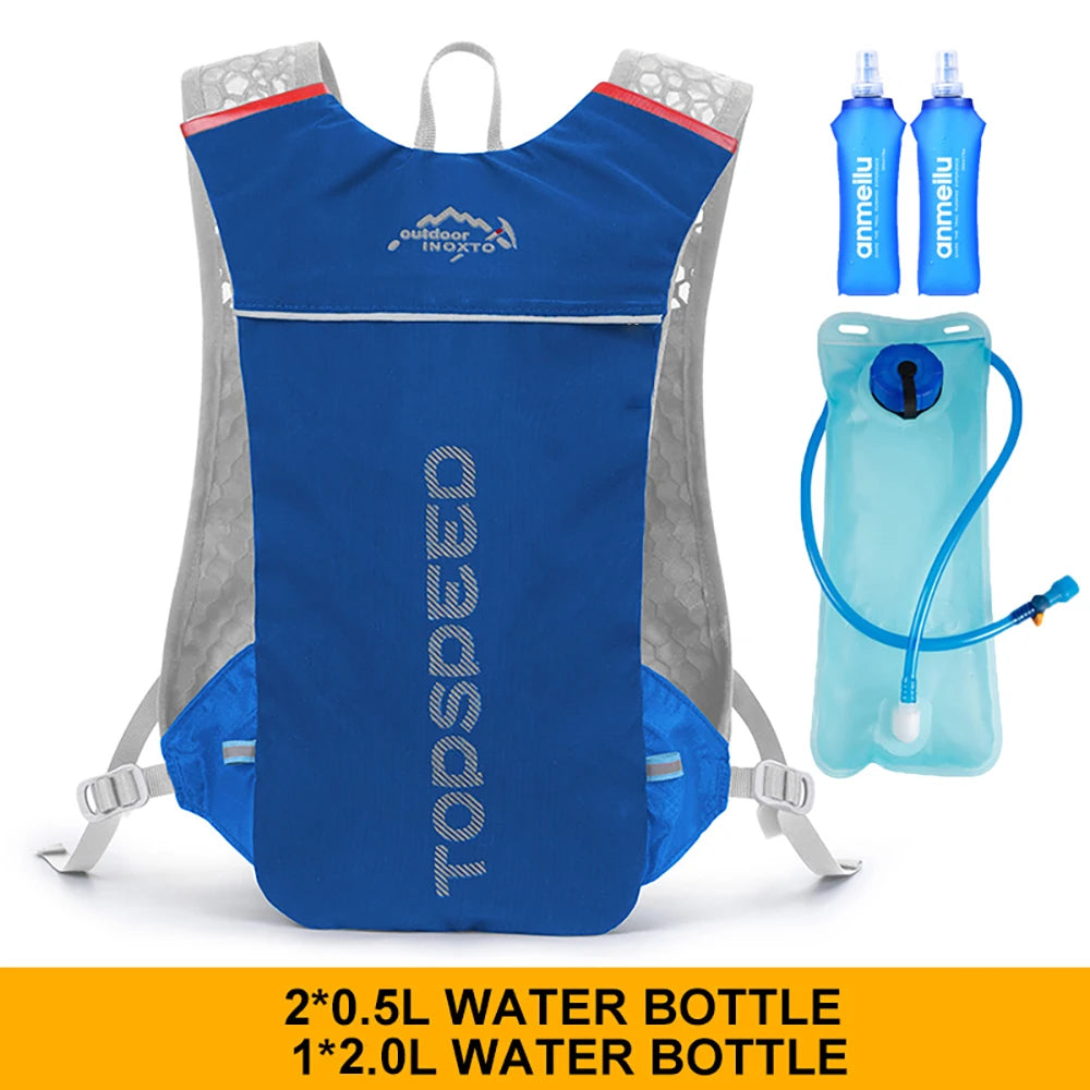 Trail Running 2-5L Ultralight Backpack, Hydration Jogging Vest With Water Bottles 500ML