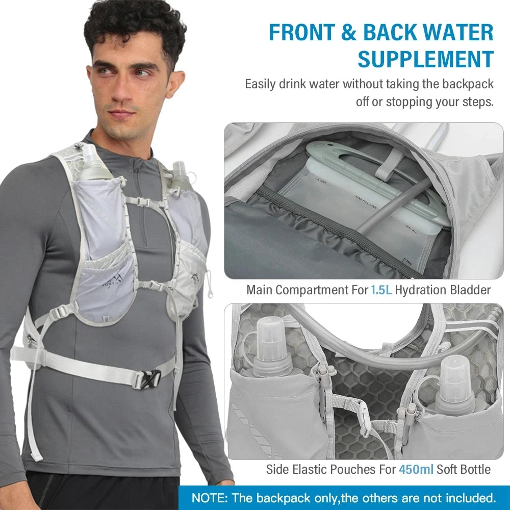12L Ultra Lightweight Backpack / Hydration Vest For Trail Running, Cycling, Hiking