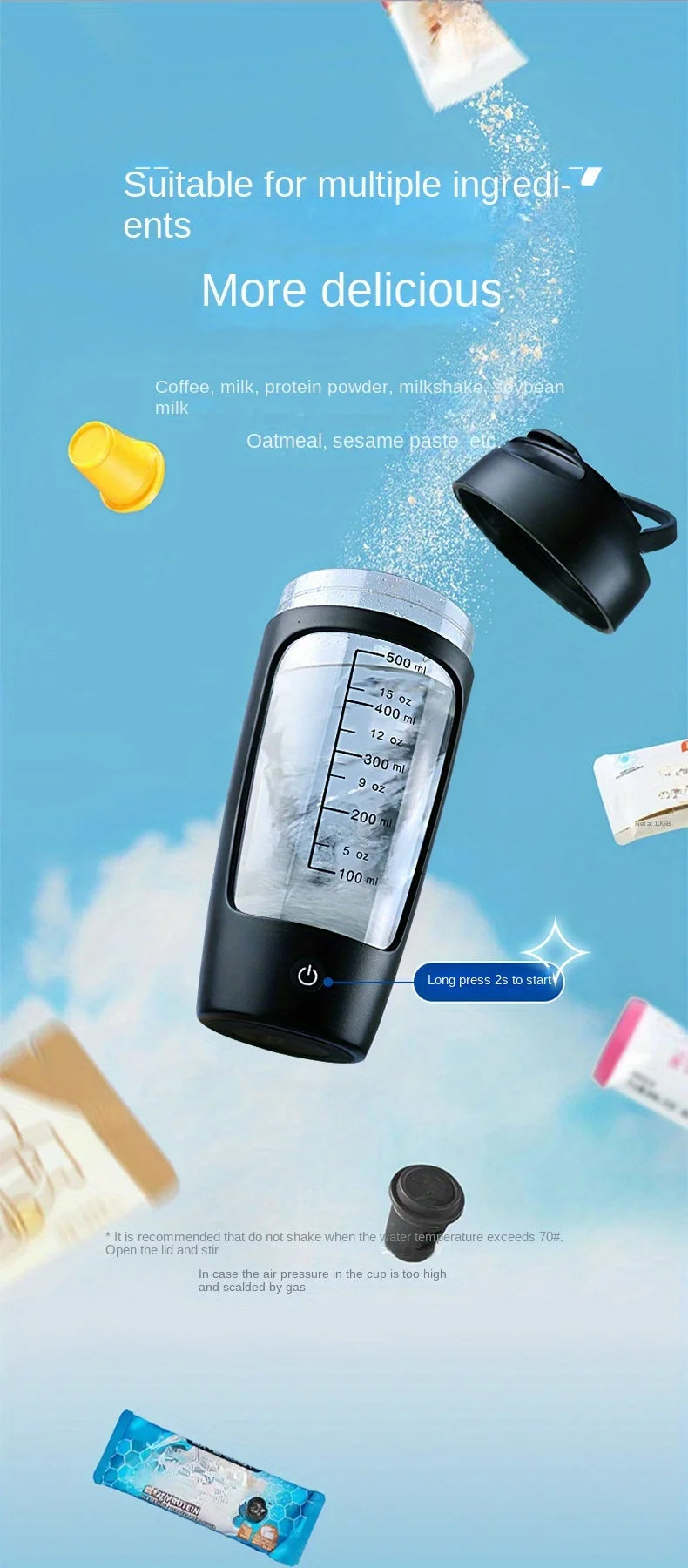 650ML Rechargeable Multifunctional Mini Portable Shaker Cup