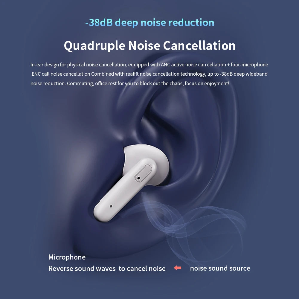 Realfit F3 ANC Active Noise Cancellation Stereo Bluetooth Earphones