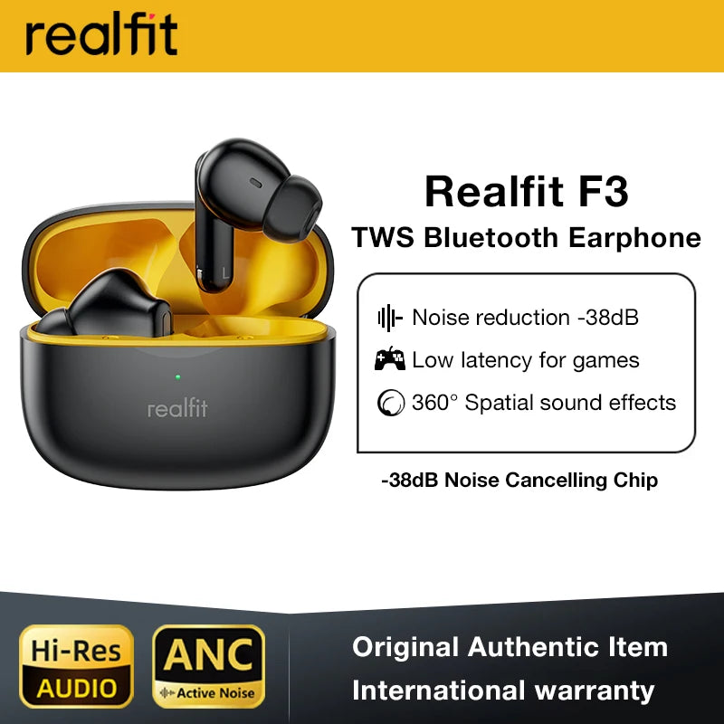 Realfit F3 ANC Active Noise Cancellation Stereo Bluetooth Earphones