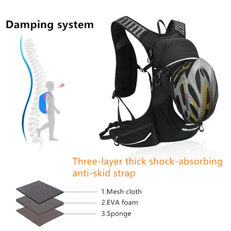 Ultralight 16L Backpack, Hydration Backpack For Running, Hiking, Cycling with 2L or 3L Water Bladder / Bottles (Optional)