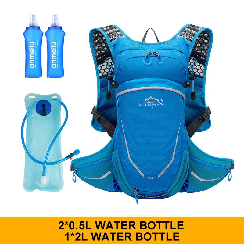 Ultralight 16L Backpack, Hydration Backpack For Running, Hiking, Cycling with 2L or 3L Water Bladder / Bottles (Optional)