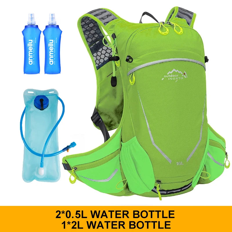 Ultralight 16L Backpack, Hydration Backpack For Running, Hiking, Cycling with 2L or 3L Water Bladder / Bottles (Optional)