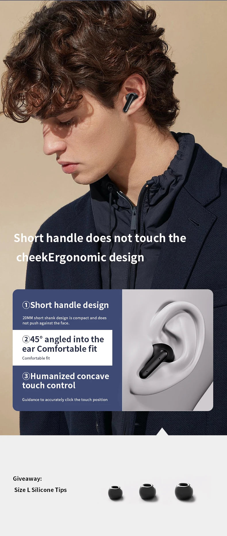 Realfit F3 ANC Active Noise Cancellation Stereo Bluetooth Earphones