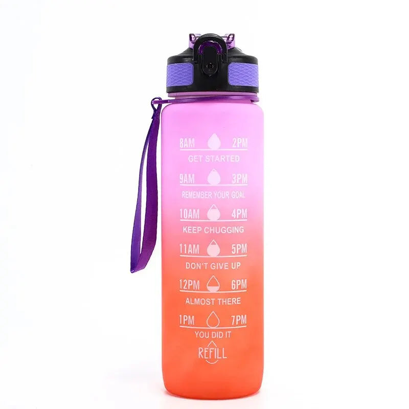 32 Oz Leakproof Water Bottle-Featuring motivational time markers