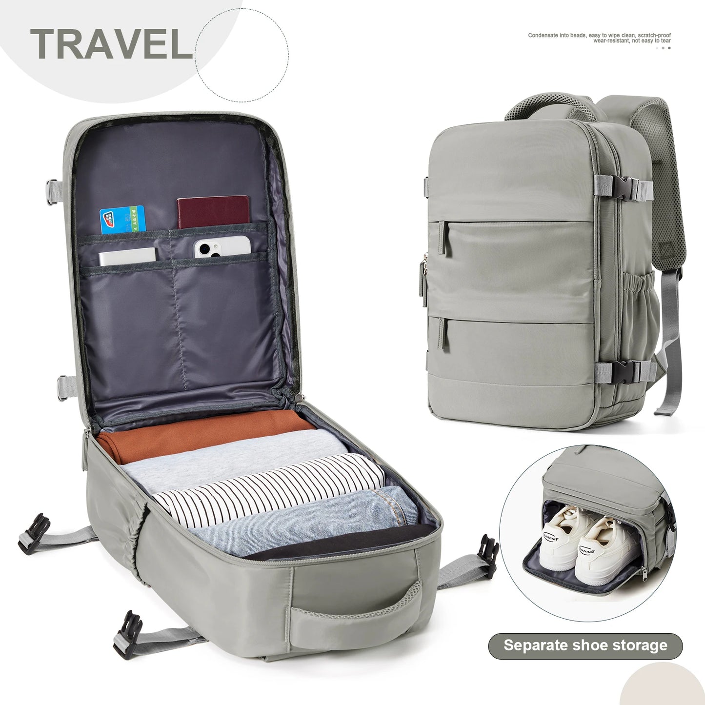 Carry On Size (40x20x25) Backpack, Travel Gym Bag, Under Seat Small Cabin Bag