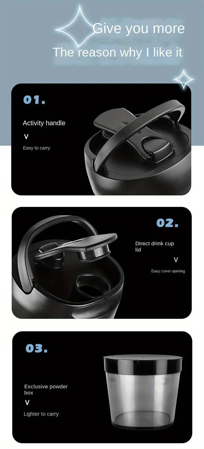 650ML Rechargeable Multifunctional Mini Portable Shaker Cup