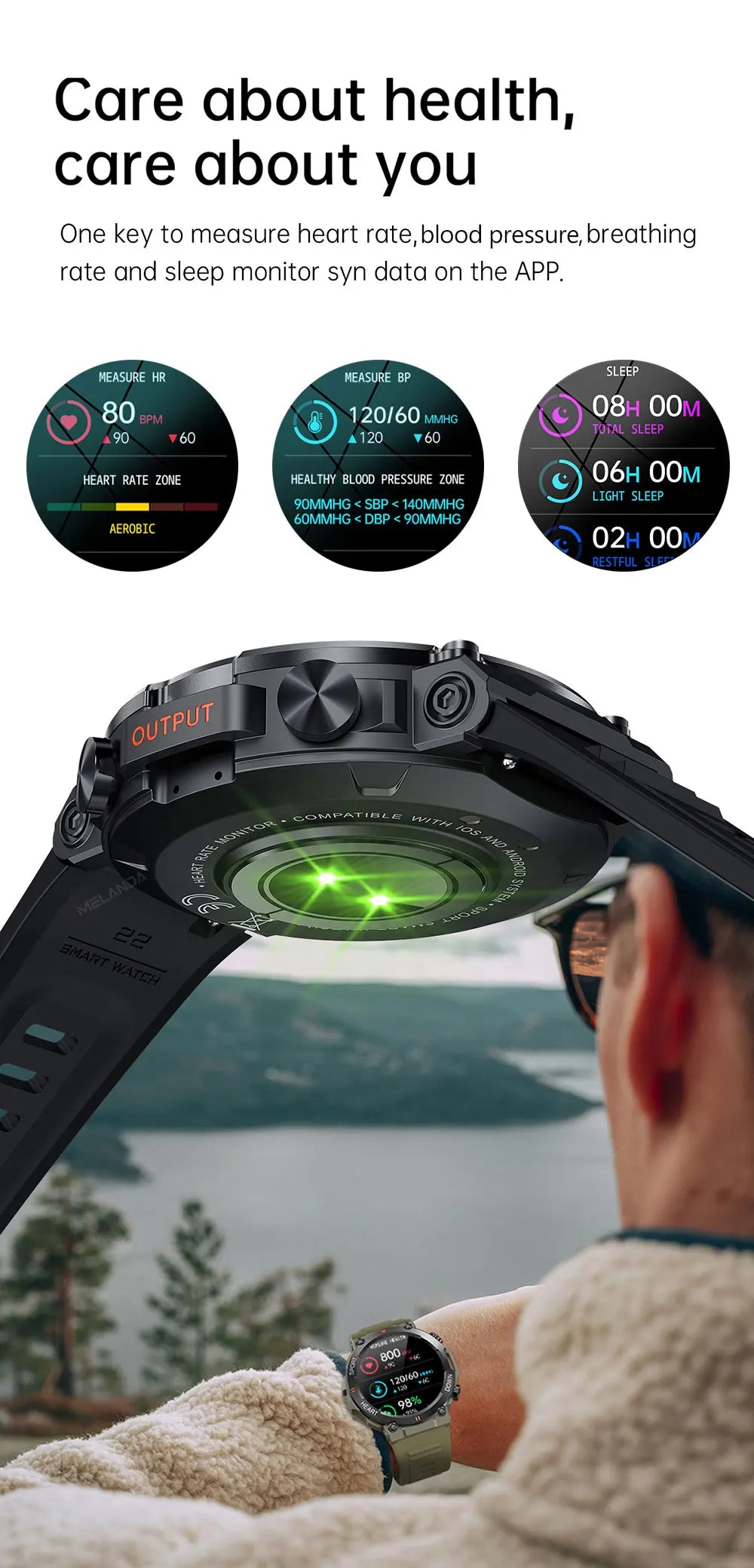 Bluetooth Fitness and Activity Tracker Smartwatch