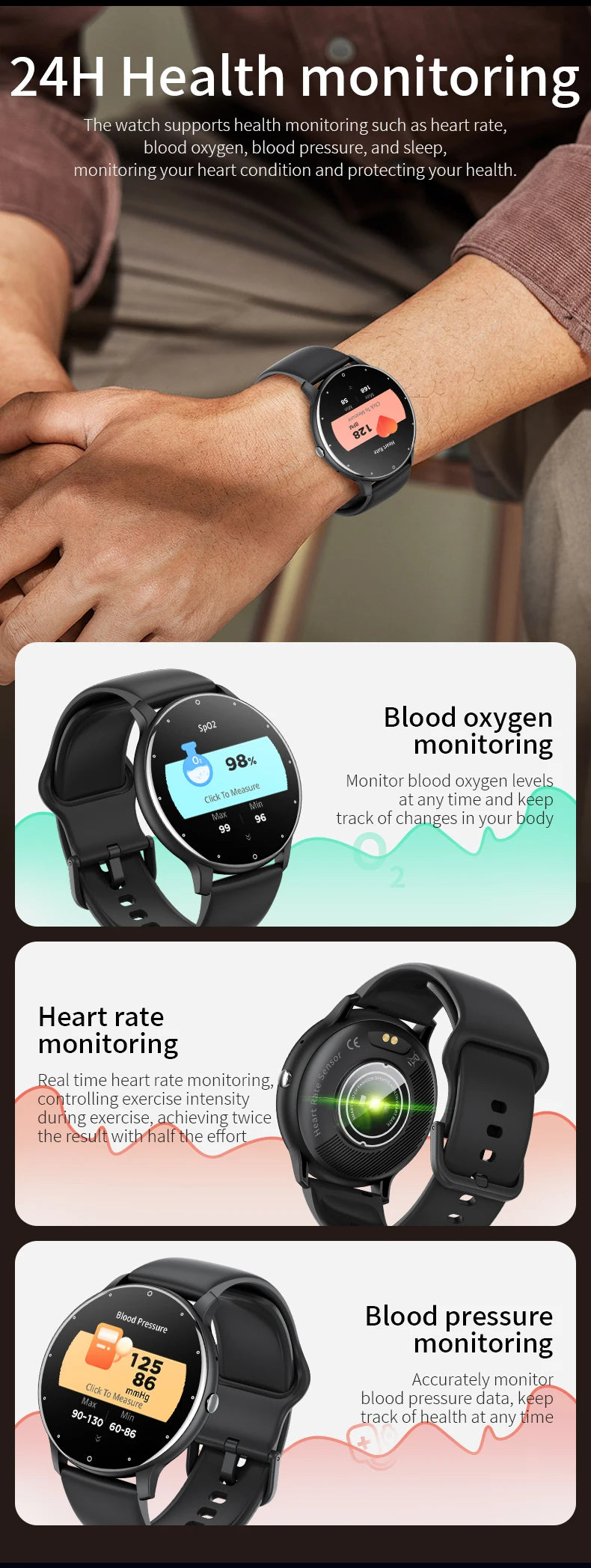 Bluetooth Fitness and Activity Tracker Smartwatch