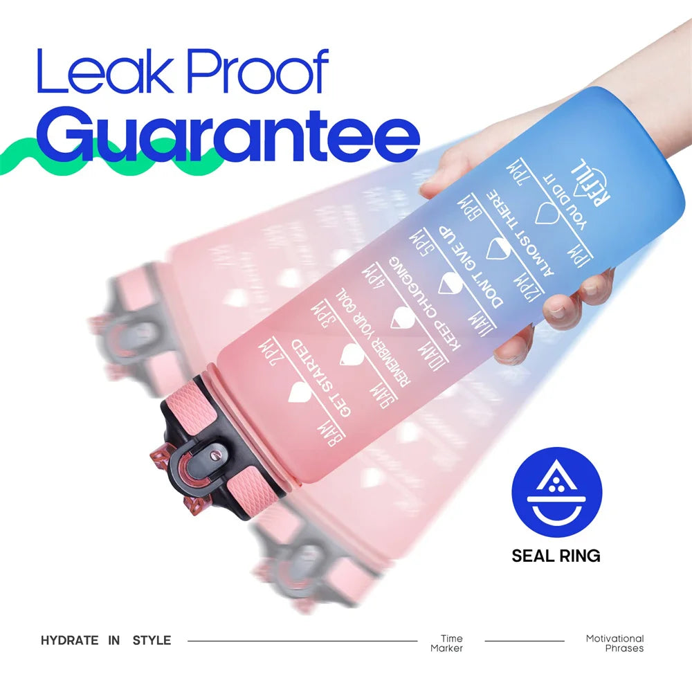 32 Oz Leakproof Water Bottle-Featuring motivational time markers