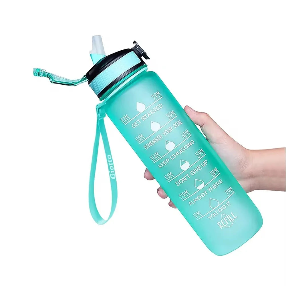 32 Oz Leakproof Water Bottle-Featuring motivational time markers