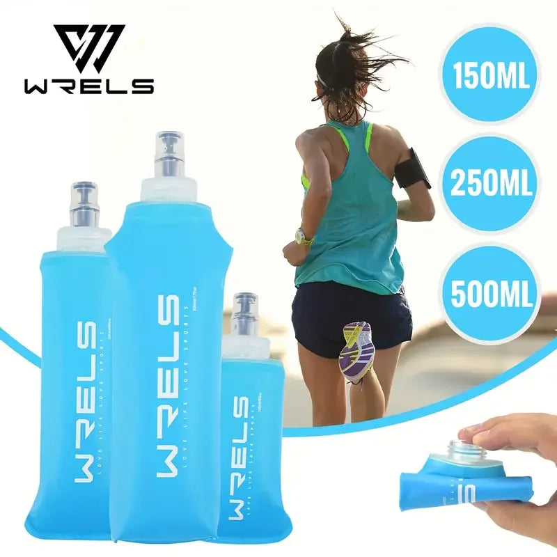 150ml 250ml 500ml Collapsible Silicone Water Bottle / Gel Bottle For Running, Camping, Hiking, Travel