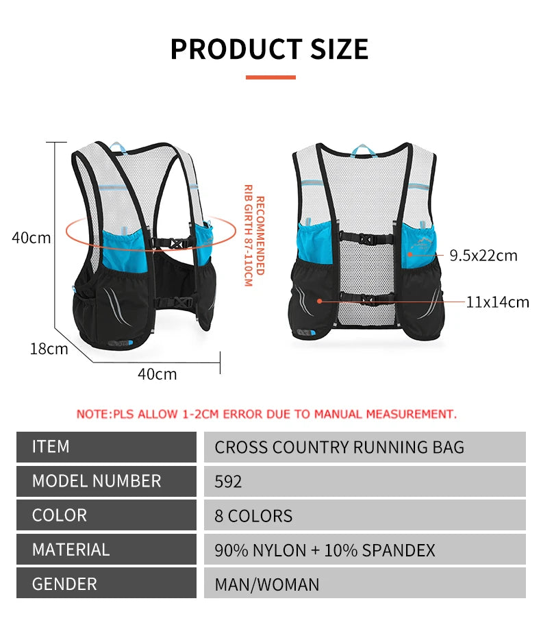 Ultra Lightweight Hydration Vest ,Running Backpack Suitable For Marathon, Hiking, Cycling