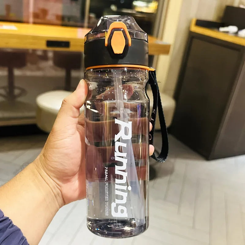 650/750ml Sports Water Bottle with Strap