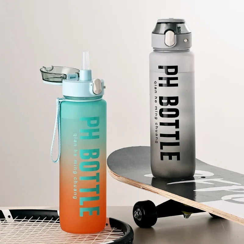 Large Capacity 1 Litre Leakproof Sports Water Bottle with Straw