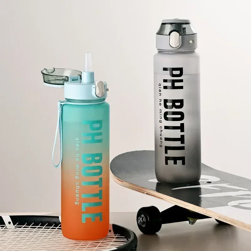 Large Capacity 1 Litre Leakproof Sports Water Bottle with Straw