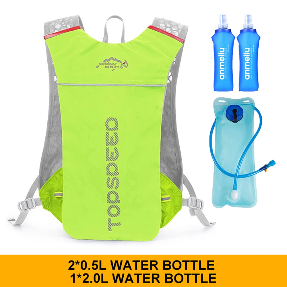 Trail Running 2-5L Ultralight Backpack, Hydration Jogging Vest With Water Bottles 500ML