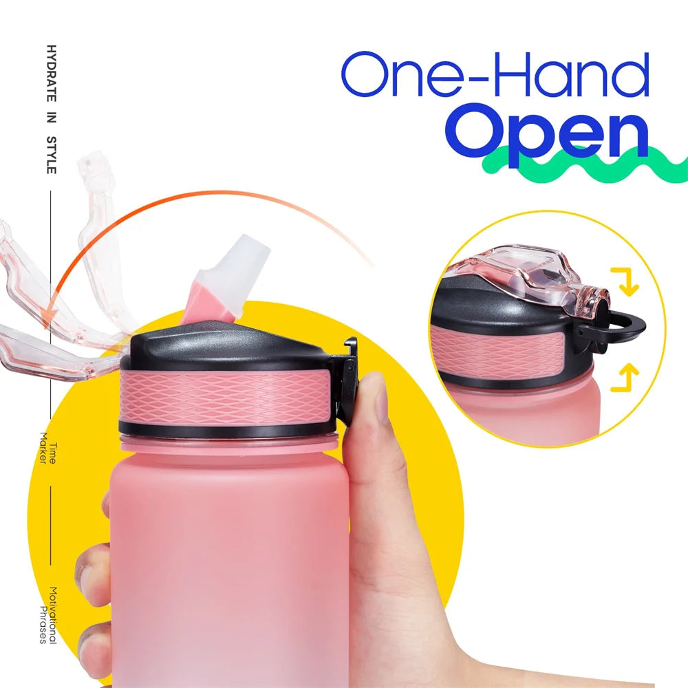 32 Oz Leakproof Water Bottle-Featuring motivational time markers