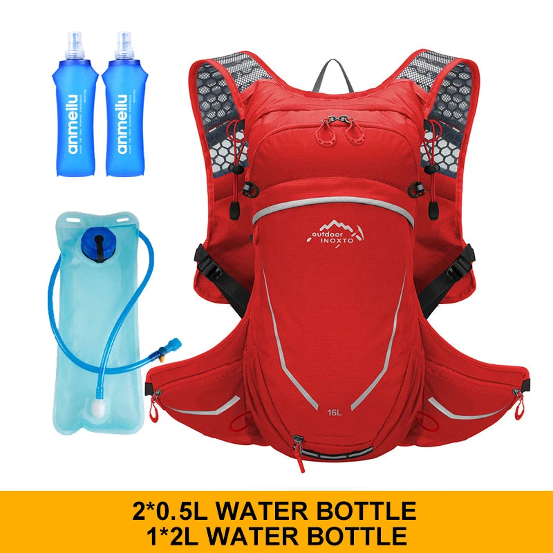 Ultralight 16L Backpack, Hydration Backpack For Running, Hiking, Cycling with 2L or 3L Water Bladder / Bottles (Optional)