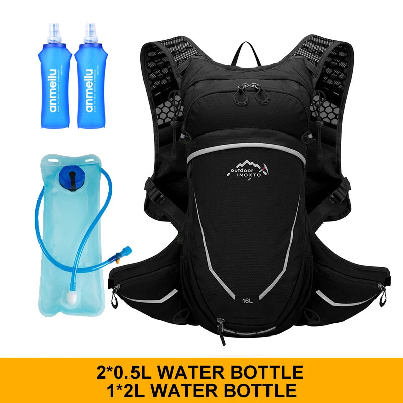 Ultralight 16L Backpack, Hydration Backpack For Running, Hiking, Cycling with 2L or 3L Water Bladder / Bottles (Optional)