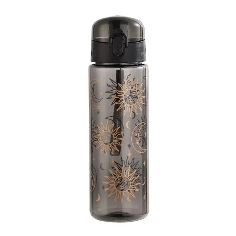 600ml Daisy Flower Transparent Leakproof Water Bottle