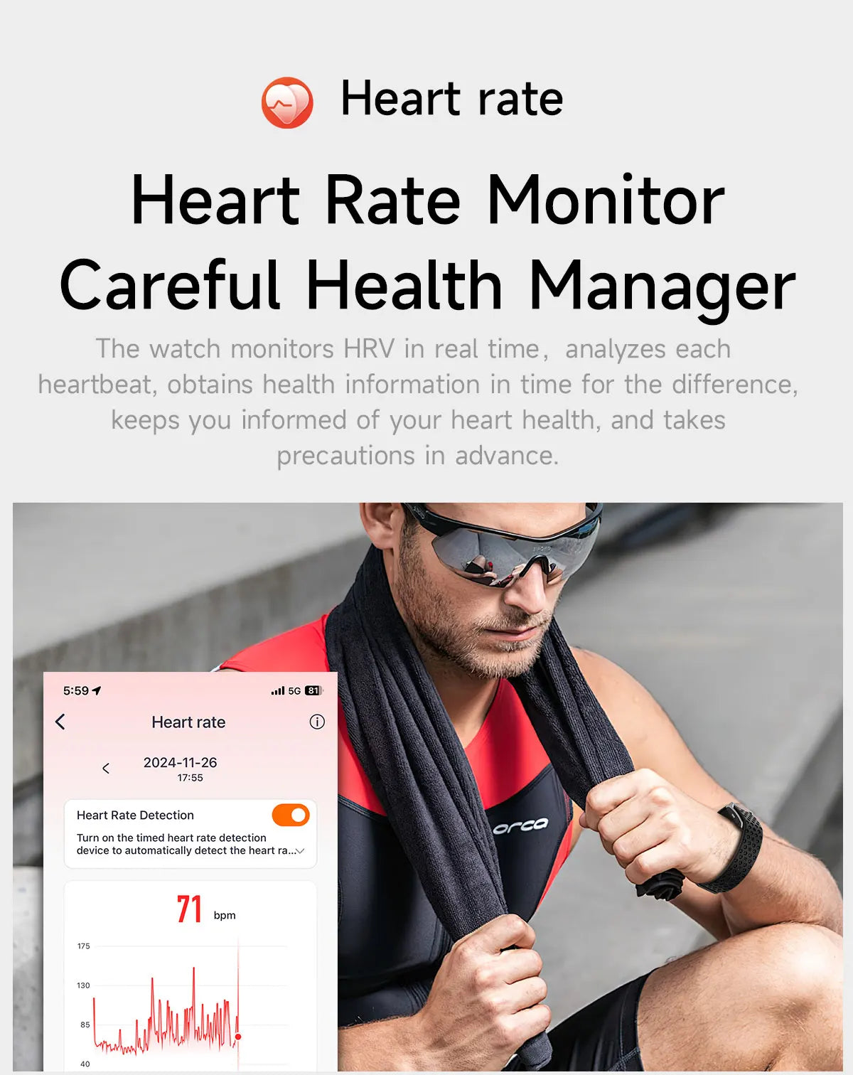 LIGE No Screen Smart watch & Heart Rate Monitor