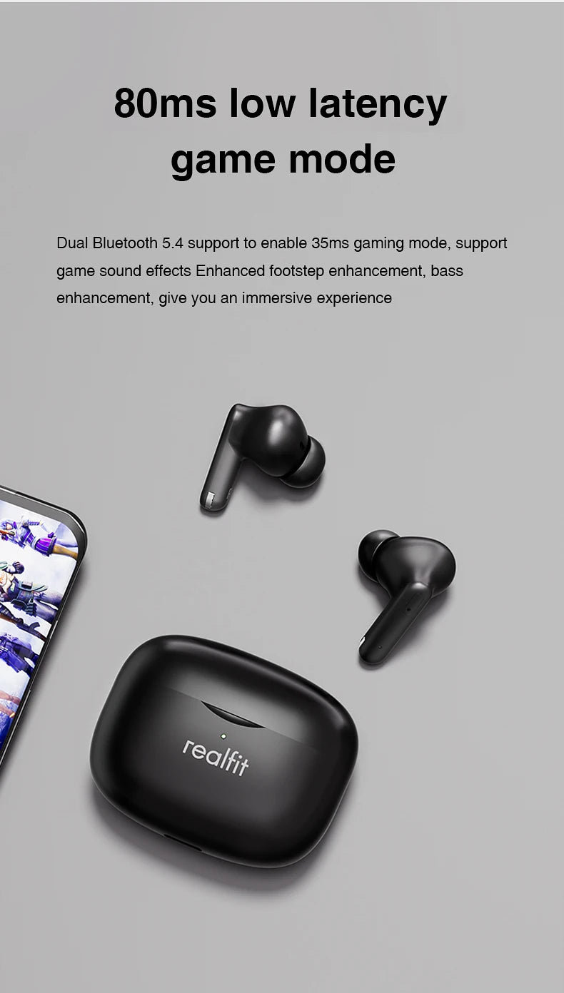 Realfit F3 ANC Active Noise Cancellation Stereo Bluetooth Earphones