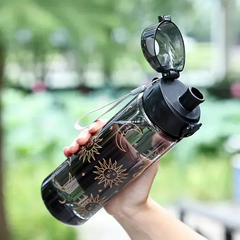 600ml Daisy Flower Transparent Leakproof Water Bottle