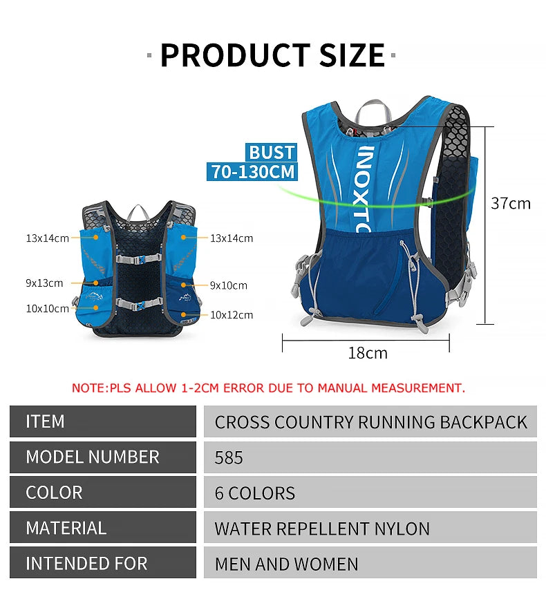 5L Lightweight Hydration Vest, Running Backpack, Suitable for Marathon, Hiking, Cycling