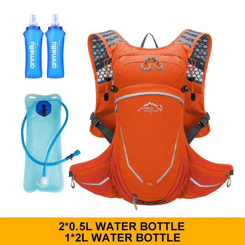 Ultralight 16L Backpack, Hydration Backpack For Running, Hiking, Cycling with 2L or 3L Water Bladder / Bottles (Optional)