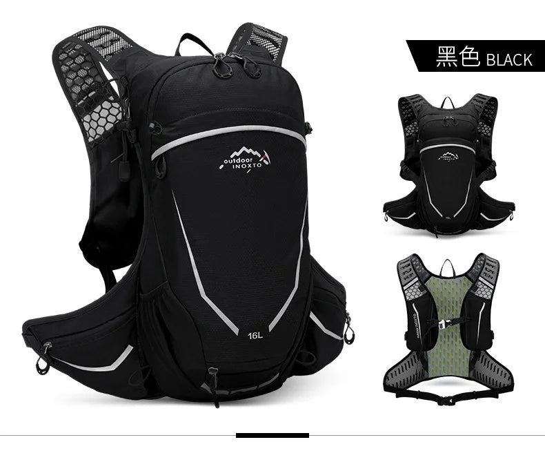 Ultralight 16L Backpack, Hydration Backpack For Running, Hiking, Cycling with 2L or 3L Water Bladder / Bottles (Optional)