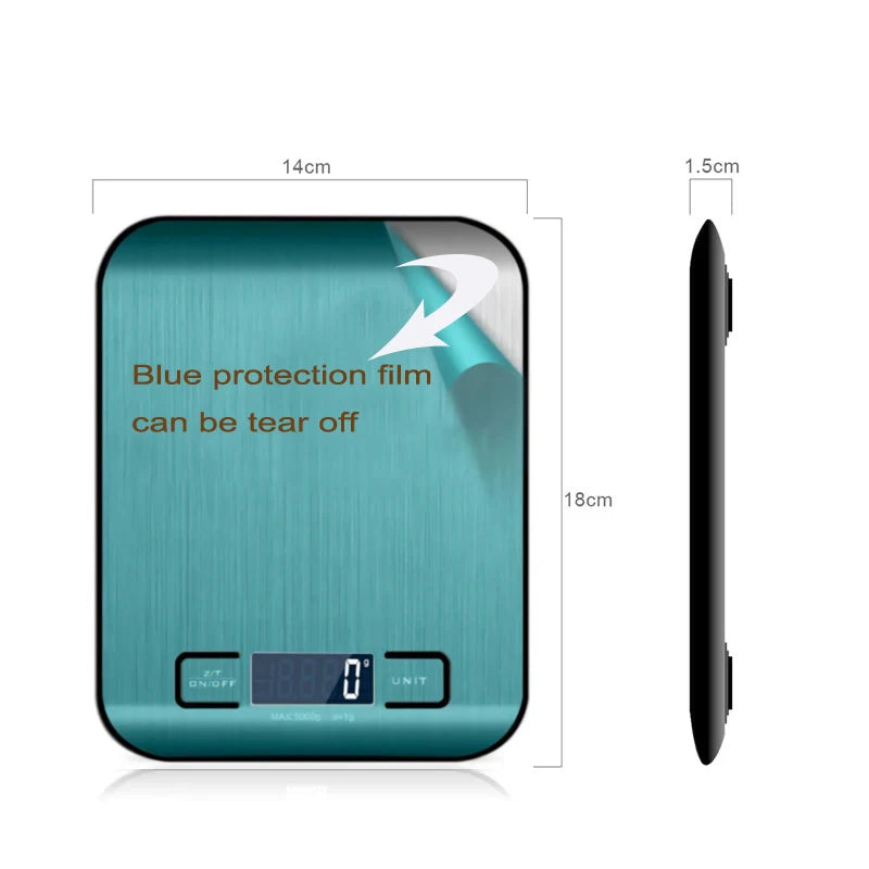 Stainless Steel Digital Kitchen Scale 5kg Capacity